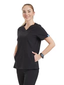 CLOWER- Kadın Likralı Siyah Üniforma Üst thumbnail 1