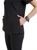 CLOWER- Kadın Likralı Siyah Üniforma Üst thumbnail 2