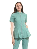 AZELIA - Kadın Likralı Mint Yeşili Üniforma Üst - 1