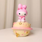 Kawaii Sanrio My Melody Satürn Yanıp Sönen Renk Değiştiren Gece Lambası Kumbara - 1