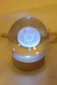 3D Led Işık Cam Küre Çok Işıklı Ahşap Hindiba Çiçeği 6 cm - 2