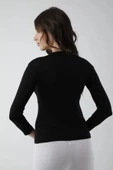 Vivaldi Kadın Siyah Uzun Kol Bisiklet Yaka Body Likralı 352 thumbnail 3