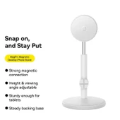 Baseus Yükseklik Ayarlık Magsafe İle Uyumlu Ultra Sağlam Telefon Tutucu Stand, Oynar Başlıklı Telefon Tablet Standı - 2