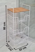 Digithome Ahşap Metal Çok Amaçlı 3 Katlı Banyo Düzenleyici Organizer Ceviz Raflı - Beyaz – MRS-001 - HYT C1-1-267 thumbnail 6