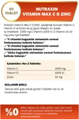 Nutraxin Vitamin Max C-D-Zinc 60 Tablet - thumbnail 2