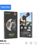 Haino Teko RW-52 Spor Akıllı Saat 3 Kordon Deri Metal Silikon SİYAH KASA - 3