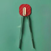 BUFFER® 2li Yapışkanlı Retro Askılık Dolap Kapak Kulpu Kırmızı - 2