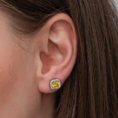 Lucky Life 925 Ayar Gumuss Sarı Baget Taşlı Lucky Life Lucky Life Kadın Set - 3