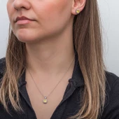 Lucky Life 925 Ayar Gumuss Sarı Baget Taşlı Lucky Life Lucky Life Kadın Set - 1