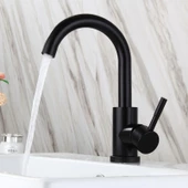 Lavabo Musluğu Çift Su Girişli Batarya 5 YIL Garantili Siyah - 3
