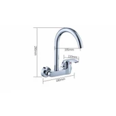 Sardıcı Edge Series Duvardan Aplike Krom Mutfak Bataryası Pirinç Malzeme - 2