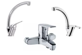 Mutfak Eviye Bataryası Lavabo Musluğu Banyo Armatürü 5 Yıl Garantili Set - 1