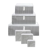 Piev Seyahat Yolculuk Valiz Bavul Düzenleyici Organizer 6 Lı Set Gri Çizgili - 2