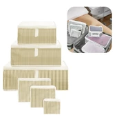 Piev Seyahat Yolculuk Valiz Bavul Düzenleyici Organizer 6 Lı Set Sarı Çizgili - 1
