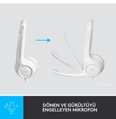 Logitech H390 Mikrofonlu Kulaklık Beyaz 981-001286 - 3