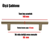 10 Adet Gül Boylu Mobilya Mutfak Dolap Çekmece Dolabı Metal Kulpu Kulbu Kulpları Saten Renk 96 Mm - 2