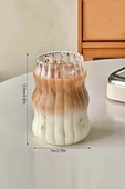 2li Sukabağı Şekli Latte Bardak Seti İskandinav Tarz Cam Bardak Kahve Kokteyl Sunum Bardağı 500ml - 4