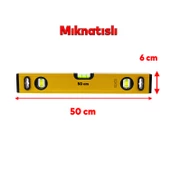 Mıknatıslı Aluminyum Su Terazisi 50 Cm Duvar Fayans Marangoz Mühendislik Ölçüm Eğim Ölçü Eğik Ölçme - 2