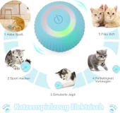 Şarjlı Kedi Oyun Topu Interaktif 360 Derece Dönen Kedi Oyuncağı Oto Hareket Eden - 2