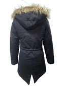 Jenerik J01805 Çocuk Kız Gabardin İçi Kürklü Kapüşonlu Kaban - 4