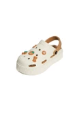 Pembe Potin Yüksek Taban Jibbitzli Eva Comfort Kadın Sandalet DNZ224-24BejVizon - 5