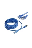 Rose Usb Uzatma Kablosu 10 Metre Uzatıcı Dişi Erkek Filtreli Mavi 10Mt thumbnail 1