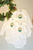 HelloBaby 3 Adet Uzun Kollu Bebek Çıtçıtlı Body Çocuk Zıbın  %100 Pamuk - 4
