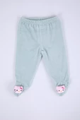 Babyhola Kadife Yelek Patikli Pantolon Unisex Bebek 2'li Set Yeşil - 5