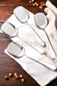 Madamev 4'lü Lüx Servis Kaşığı Seti Büyük Boy Paslanmaz Çelik Kaşık Salata Pasta Yemek Servis Mutfak Kaşığı - 3