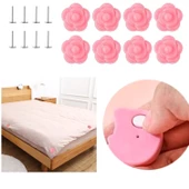 8 Adet Pembe Gül Desenli Yorgan Kılıfı Sabitleyici Nevresim Kılıfı Koltuk Örtüsü Sabitleme Aparatı - 1