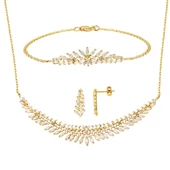 14 Ayar Markiz Baget Taşlı Altın Nişan Seti thumbnail 1