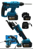 Rowermax 99980VFX  42 V Çift Akülü Hilti -Taşlama Seti Kırıcı Delici Taşıma Çantalı - 1