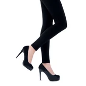 Polar İç Yüzeyli Sıcak Tutan Siyah Kadın Penti İçlik Tayt - 5