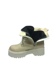 OrtopedikAL Womenly Style 2001 Kadın Ten Bej Süet Bot Suni Deri Bağcıklı Ve Fermuarlı - 3