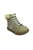 Perlina Ortopedika Bebe Kız Çocuk Bot 1329-8 Bej Nubuk Taşlı Tüylü %100 Deri Ortopedik Anatomik - 2