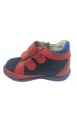 Perlina Ortopedika Ilkadım Erkek Çocuk Bot Lacivert-kırmızı Cırtlı % 100 Deri Ortopedik Anatomik - 3