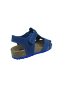 OrtopedikAL Turkuaz Filet Erkek Çocuk Sandalet Kot Mavi Süet Cırtlı % 100 Deri Ortopedikmantar Taban - 4