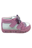 raduno Ortopedika Bebe Kız Çocuk Spor Ayakkabı Beyaz-gül Kurusu-lilalı Lila Taşlı Fiyonklu Cırtlı - 1