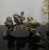 kuş biblo 3 lü dal üzerinde kuş biblo thumbnail 3