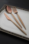 Amy Klaus Luxury Bronz 84 Parça Çatal Kaşık Bıçak Takımı - 1