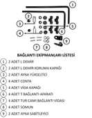 ABV Arora Cappucino El Korumalı Şeffaf Tur Camı 52x67 cm + Bağlantı Ekipmanı - 5