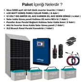 Güneş Enerjisi Bağ Evi Solar Paketi 5KVA İnverter 400W Güneş Paneli 100Ah Jel Akü - 3