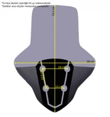 ABV Yamaha N-Max El Korumalı Füme Tur Camı 73.5x58 cm (21-25) + Vida Takımı - 4
