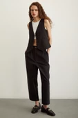 Önü Çift Pileli Pantolon Siyah - 2