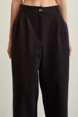 Önü Çift Pileli Pantolon Siyah - 5