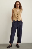 Önü Çift Pileli Pantolon Lacivert thumbnail 1