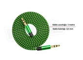 Diwu AUX Stereo 3.5mm Data Ses Örgü Kablo Yeşil - 3