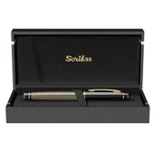 Scrikss T00SABB35L44A Noble 35L Çizgi Desenli Dolma Kalem Siyah Altın - 5