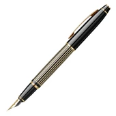 Scrikss T00SABB35L44A Noble 35L Çizgi Desenli Dolma Kalem Siyah Altın - 7