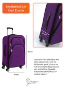 Louisiana Polo Büyük Boy 4 Teker Kumaş Valiz Mor 1081 thumbnail 3